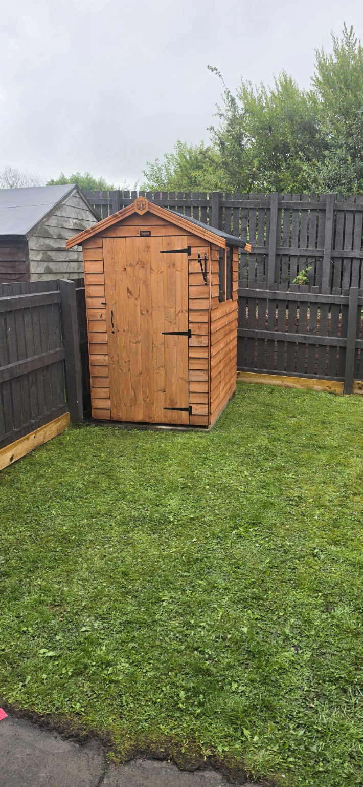 Completed garden shed assembly